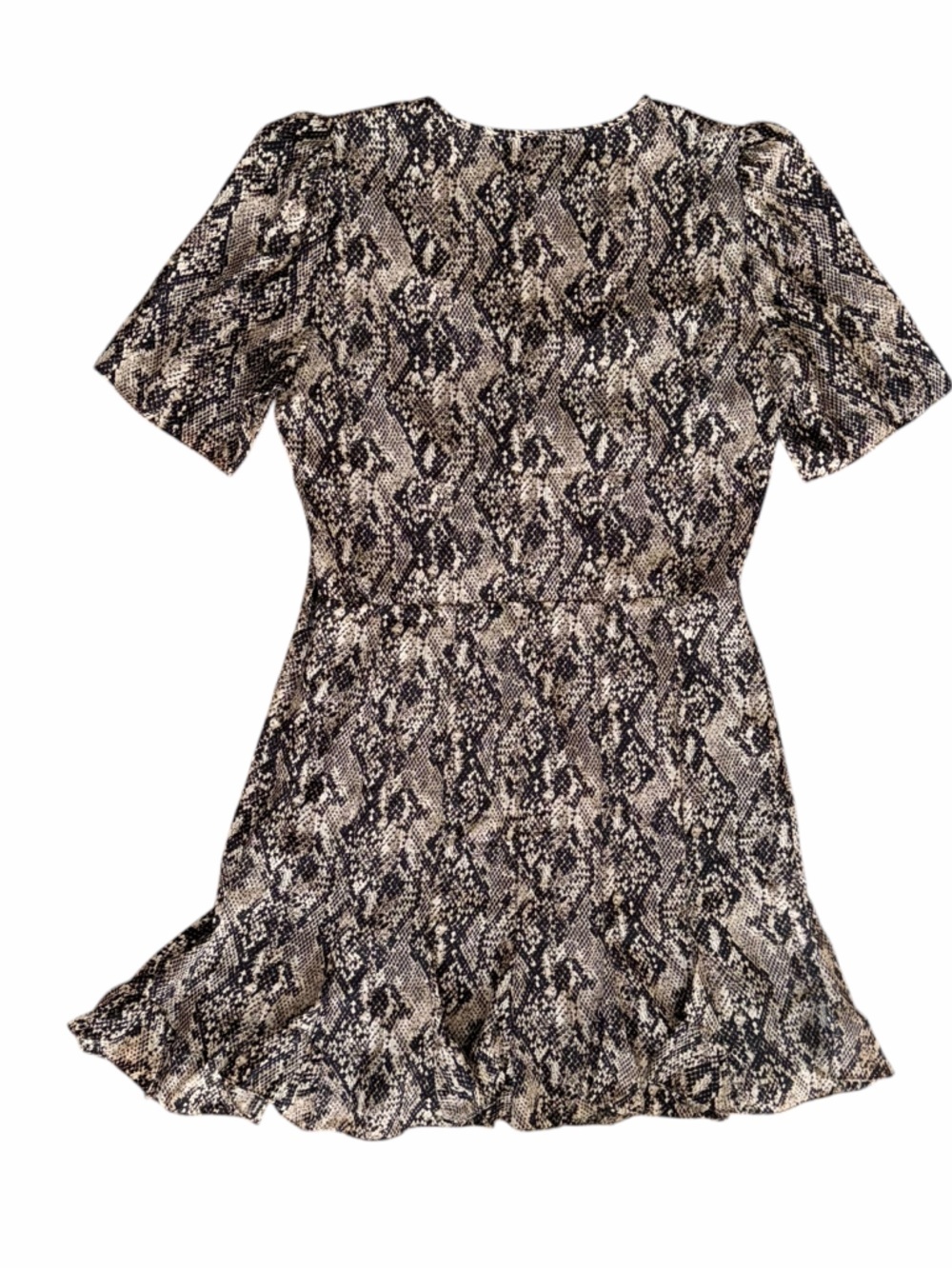 Veronica Beard Ried Silk Mini Dress 12 Python Snake Black Brown Cocktail - Picture 5 of 9